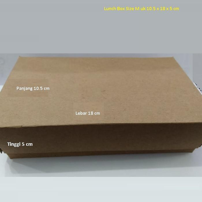 LUNCH BOX MEDIUM KARTON KRAFT DUS KOTAK MAKANAN Size M CUSTOM