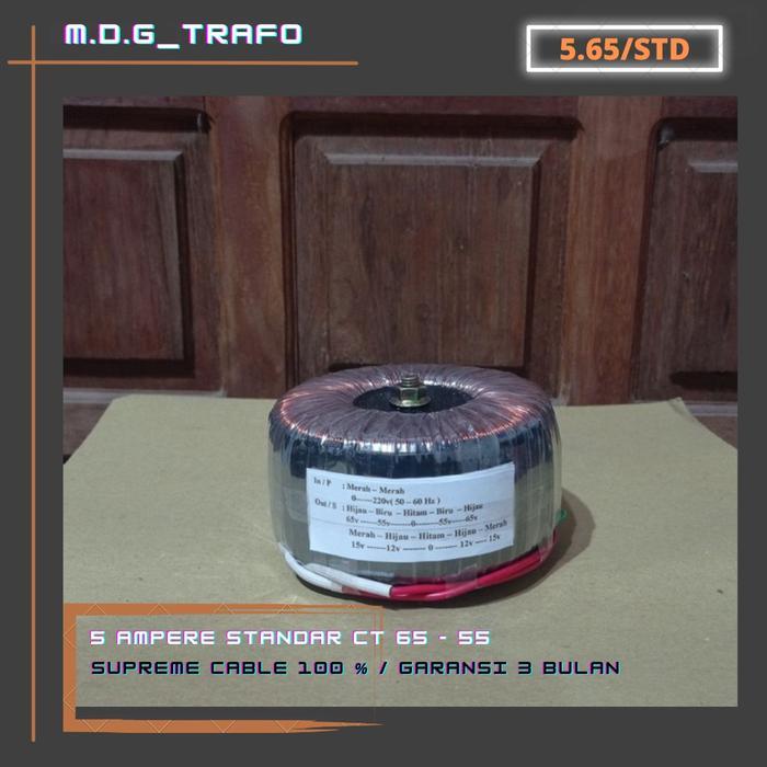 trafo toroid donat 5A CT 65V - 55V