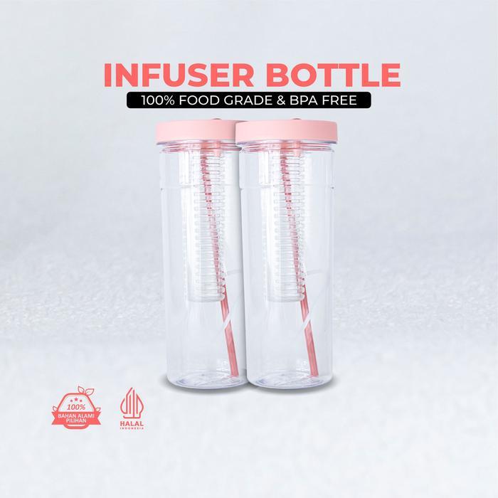 Infuser Bottle Tumblr transparan botol saring 700ml