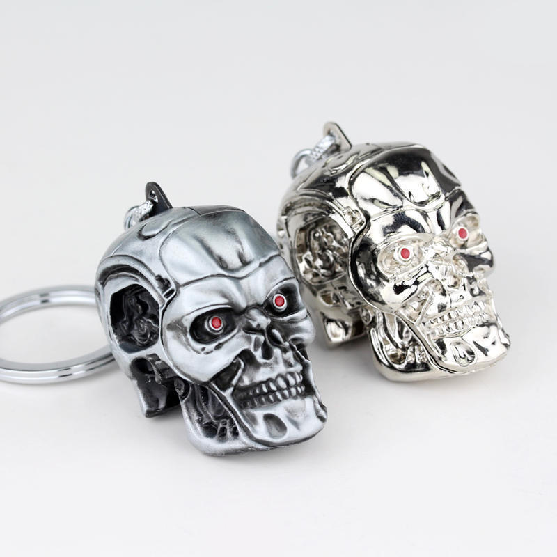 Vintage Charm Terminator Skull Head Keychain Men Women Fashion Pendant Keyring Jewelry Car Key