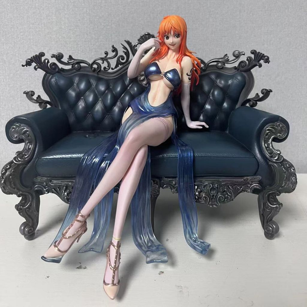 20cm One Piece Nami Suit Thug Couch Nami Action Figurine Statue Pvc Statue Doll Model Statue