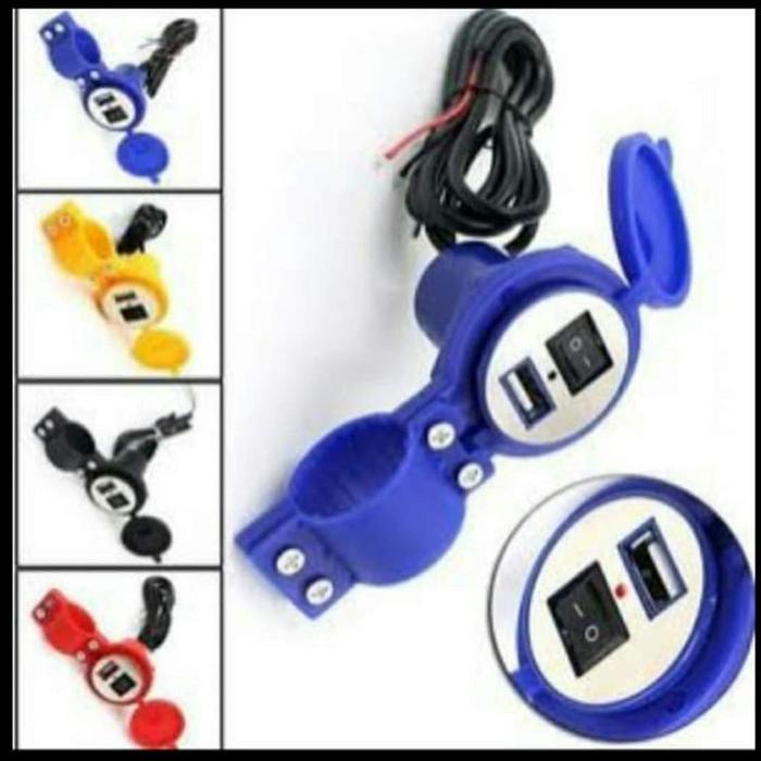 Usb Charger Motor Waterproof Cas Hp Di Motor Dengan Clamp / Bracket Stang Motor - Cas Hp Motor