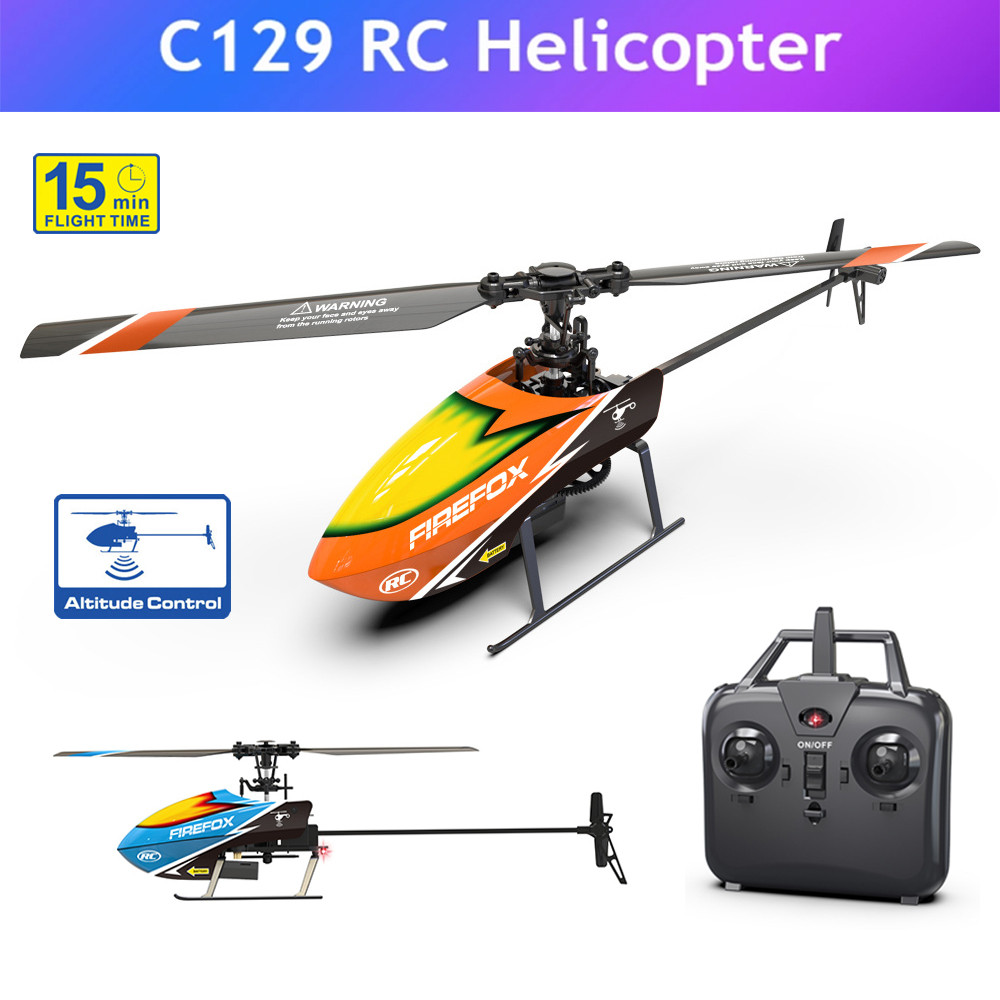 C129 RC Helicopter 2.4GHz 4 Channel 6G Electronic Gyroscope Single Blade Pro Helicopter 15mins