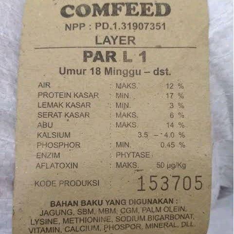 Pakan Ayam Petelur Comfeed Japfa Par L1 Kemasan Paketan Gojek