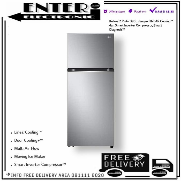 LG GNB392PLGB - KULKAS LEMARI ES 2 PINTU INVERTER 395L LG GN B392PLGB