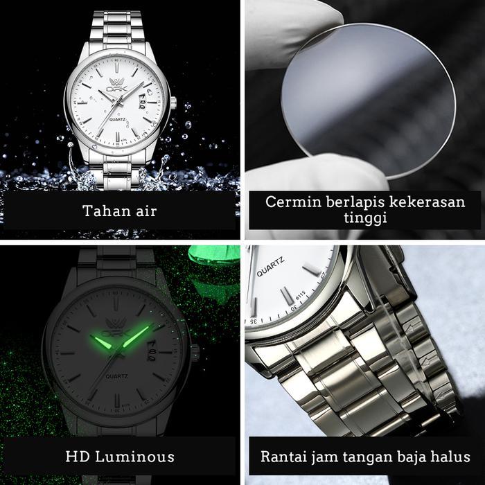 Opk Jam Tangan Pria Anti Air Original Asli Rantai Keren Terbaru Baja Tahan Karat Hitam Putih Mewah