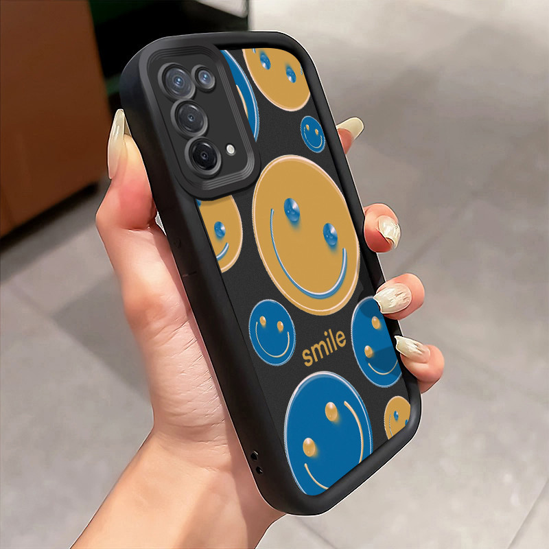 Casing Hp Untuk OPPO A74 A95 F19 F19s Case Smile Pac-Man Kasing Anti Guncangan Cesing Kesing Silikon