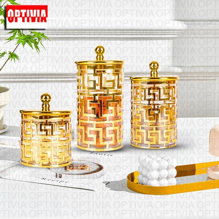 OPTIVIA Toples Makanan Serbaguna Toples Akrilik Kedap Udara Toples Estetik Toples Kedap Udara Toples