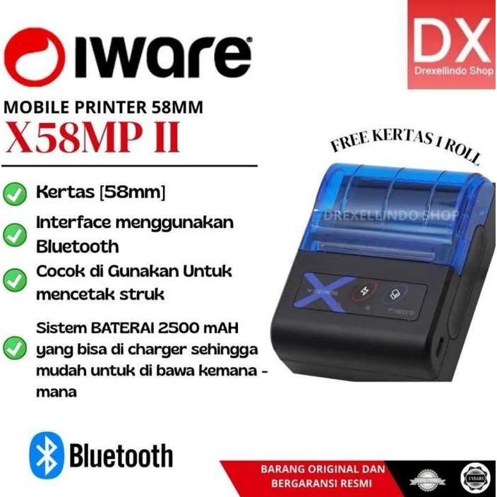 MOBILE PRINTER THERMAL BLUETOOTH IWARE MP58 IWARE Portable