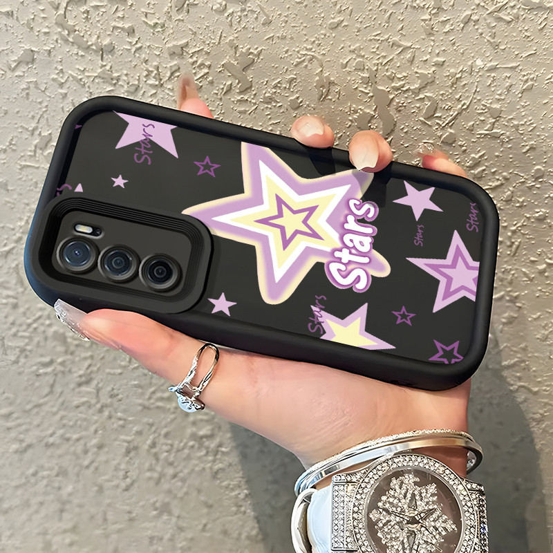 Casing Hp Untuk OPPO A16 OPPO A16s OPPO A54s Case Purple star Kasing Softcase Silikon baru penutup K