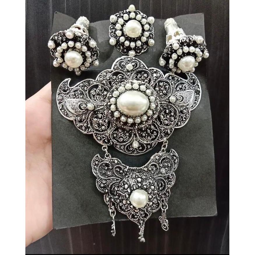 {{{{}}] Aneka Set Bros Alpaka Silver Perak Bakar Kebaya Bali