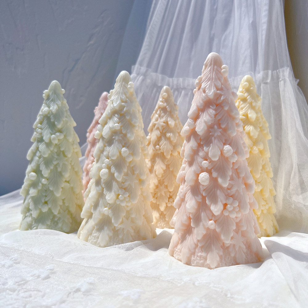 18CM Christmas Tree Silicone Candle Mold Christmas Ornaments Silicone Mold Dinner Soy Wax Silicone