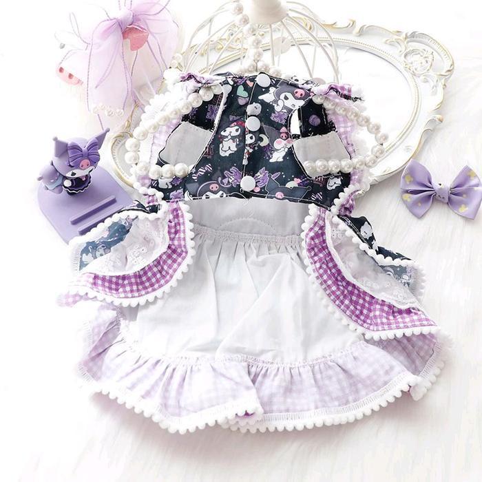 Littlepawty - Kuromi Dress Baju Anjing Kucing Gaun Princess Lolita Anabul Betina Rok Tutu Harness