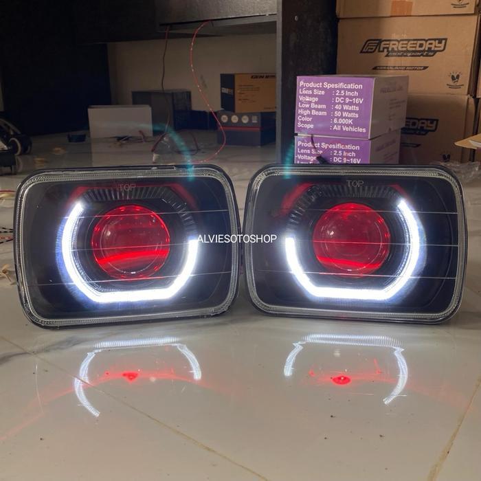LAMPU HEADLAMP BILED LAMPU DEPAN BILED KOTAK 7 INCHI UNIVERSAL F70 TAFT GT/FEROZA/L300/PANTHER KOTAK