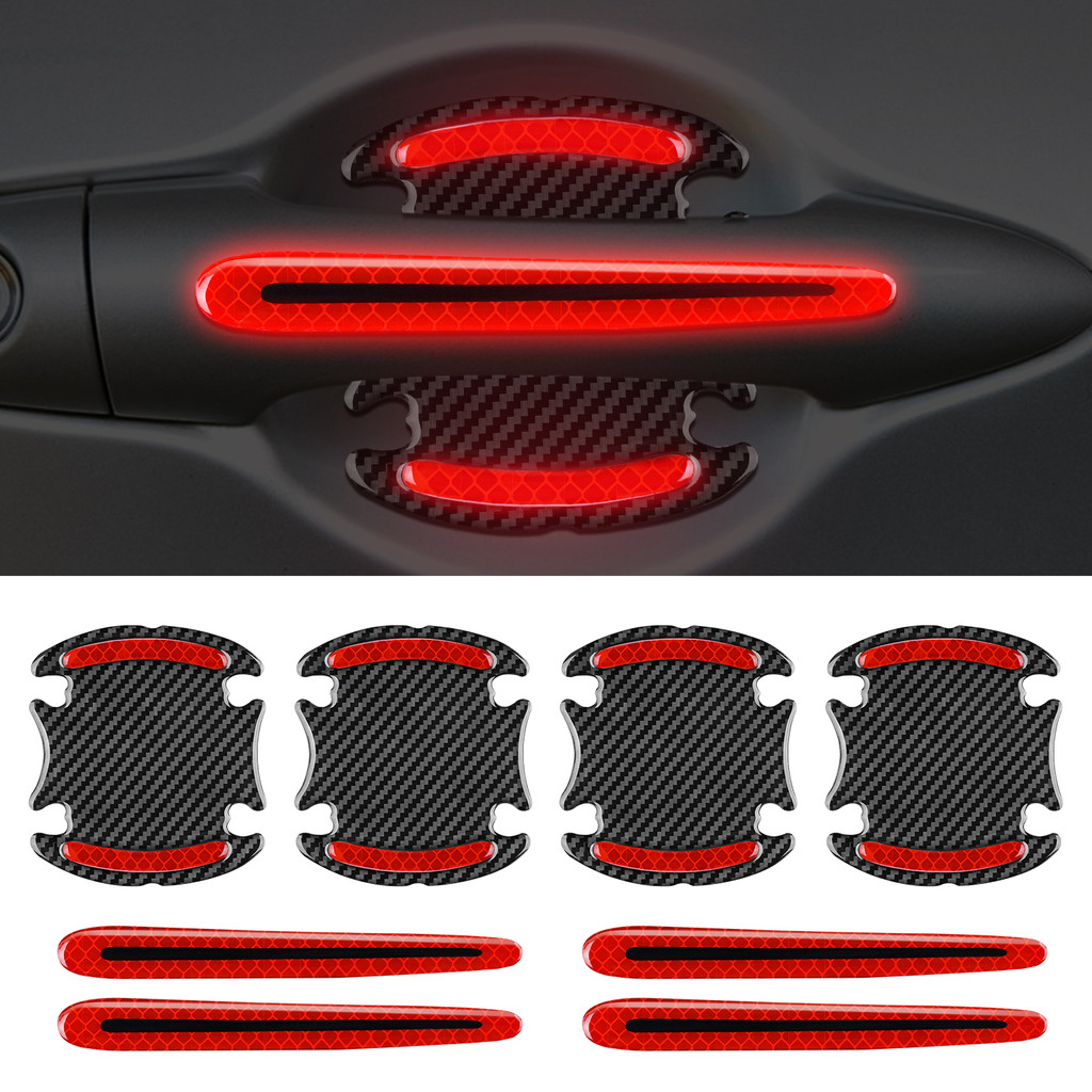 8Pcs Door Anti-Scratch Protection Sticker, Door Handle Warning Reflective, Paint Anti-Scratch Soft