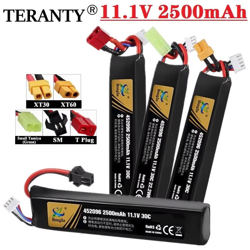 11.1V Lipo Battery For Water Gun Airsoft 11.1V 3S 2500Mah 30C 452096 Battery For Airsoft Bb Air