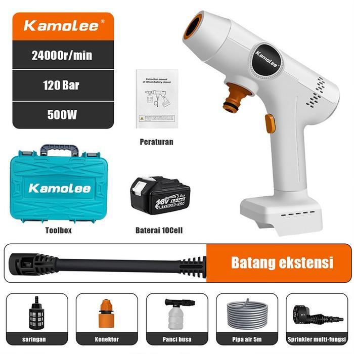 NEW KAMOLEE LITHIUM BRUSHLESS JET CLEANER WATER GUN CORDLESS 120-140BAR