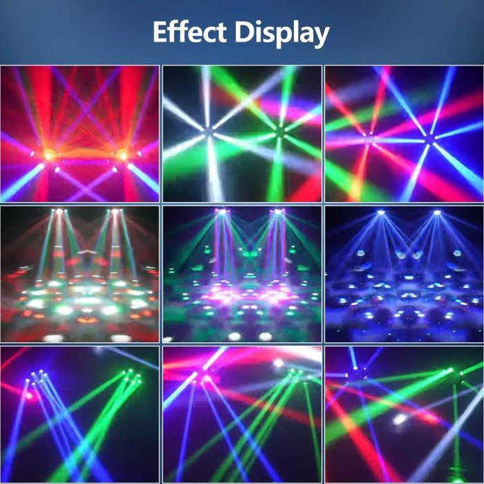 Lampu Moving Head 120W 4IN1 RGB Laser Beam DMX512 Sound Control Untuk DJ Stage Wedding Party