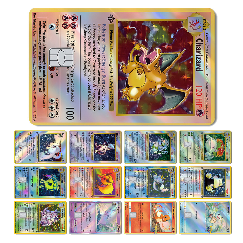 Charizard Gyarados Venusaur Blastoise Mewtwo Squirtle Snorlax Credit Debit Card Skin Sticker