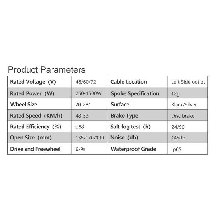 48V 1500W Electric Bicycle Rear Wheel Conversion Built In Controller E Bike Kit Waterproof