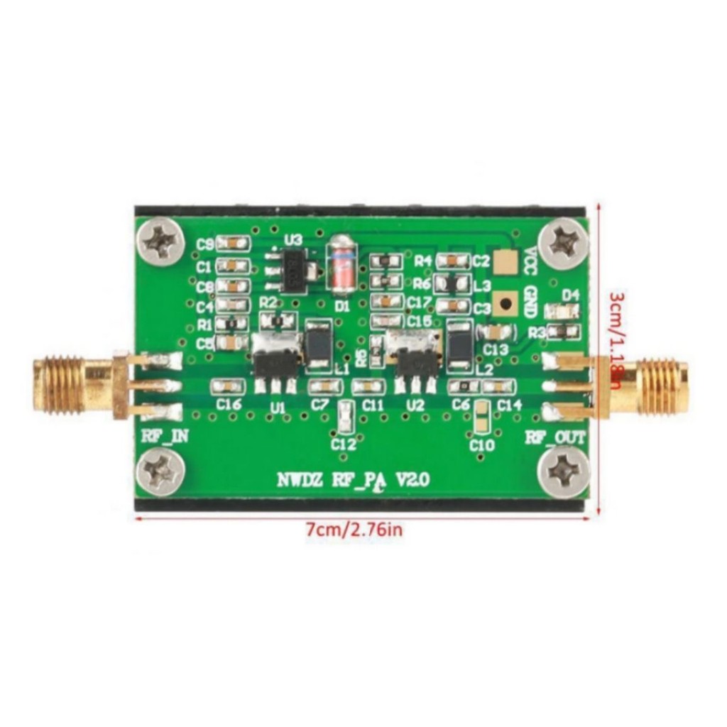 2Mhz-700Mhz Rf Power Amplifier 20Db 3W Low Noise Broadband Rf Power Amplification Module For Hf Vhf