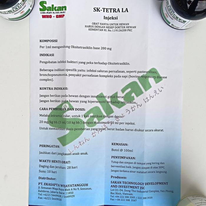 SK TETRA LA OBAT INFEKSI PERNAPASAN MIRIP OXYDONE FORTE VET-OXY LA