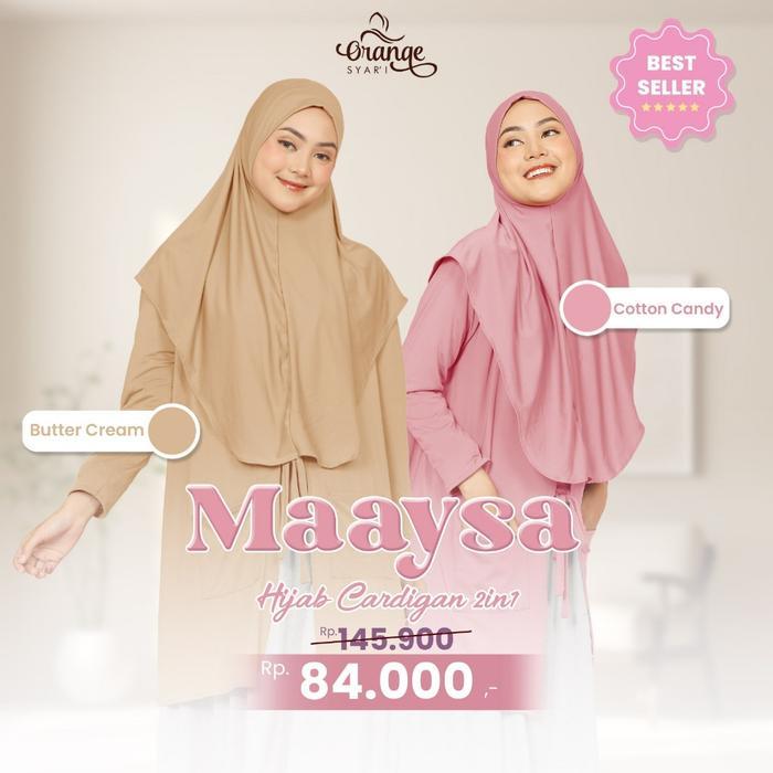 MAAYSA CARDIGAN HIJAB INSTAN JERSEY MUSLIM