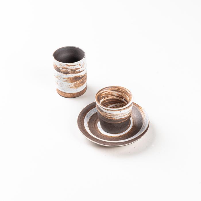 Set Ceramic Cup Gelas Keramik Rustic Glaze Design 40/70ml Espresso Cup Hot Drink Mug Cangkir Minum