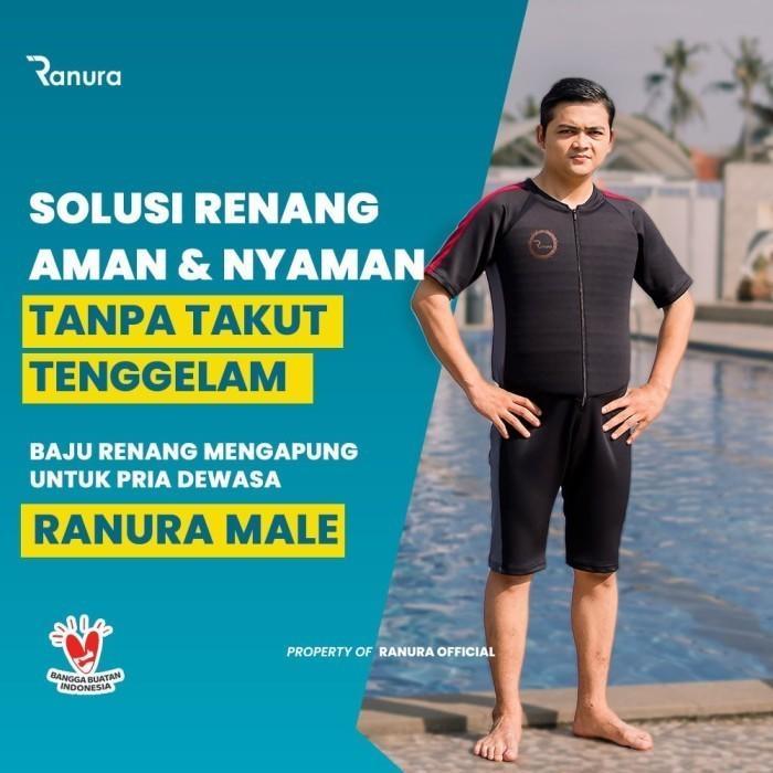 Baju Renang Mengapung Laki Laki Dewasa Sport Pria Ranura Male Black Marun Alat Terapi Renang