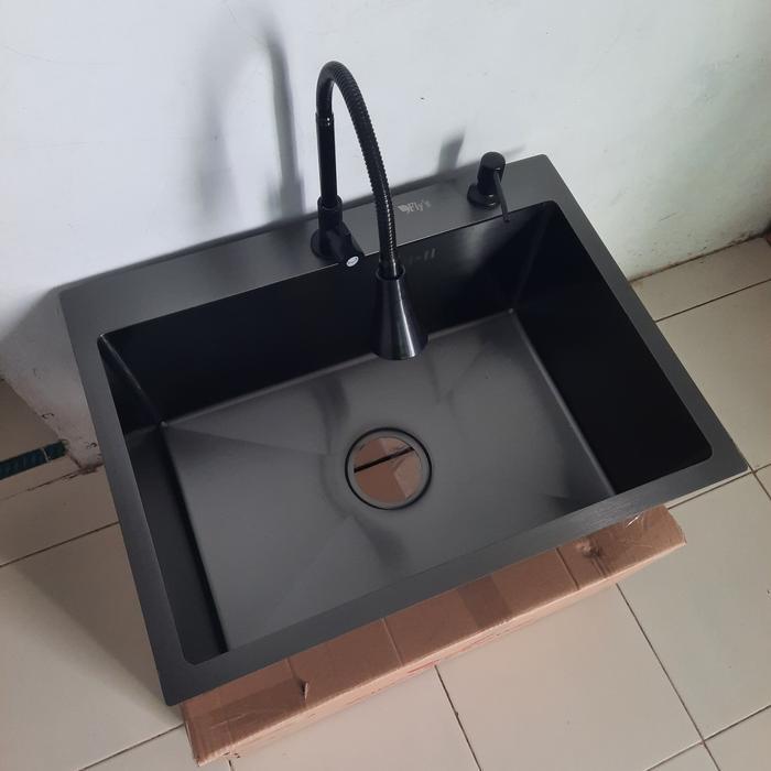 BAK CUCI PIRING HITAM/BAK WASTAFEL / KITCHEN ZINK HITAM 6045