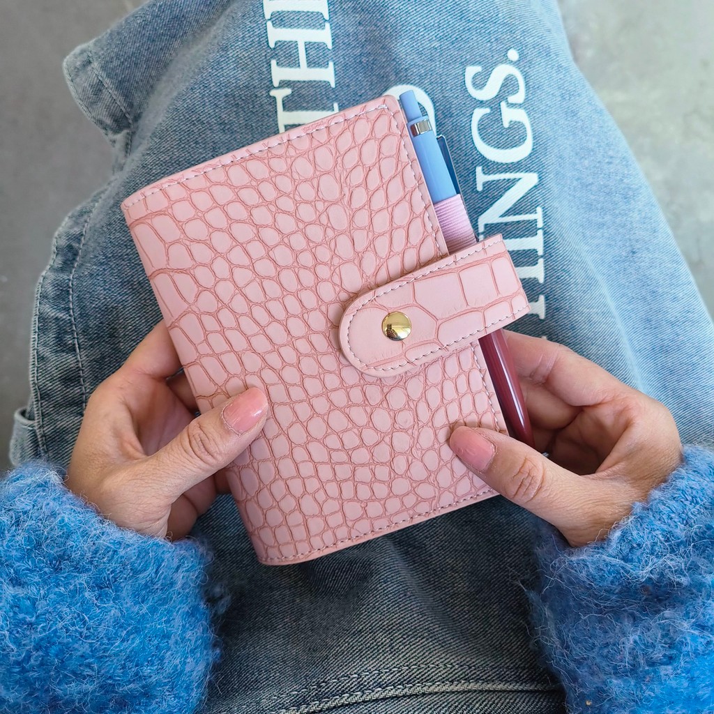 A7 a6 Crocodile Color 6 Ring Binder PU leather Clip-on Notebook Leather Loose Leaf Notebook Cover