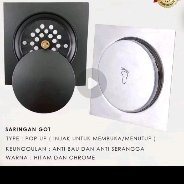 Toto Sanitary - Floor Drain Injak / Saringan Got Pencet / Stainless / Hitam / Gold