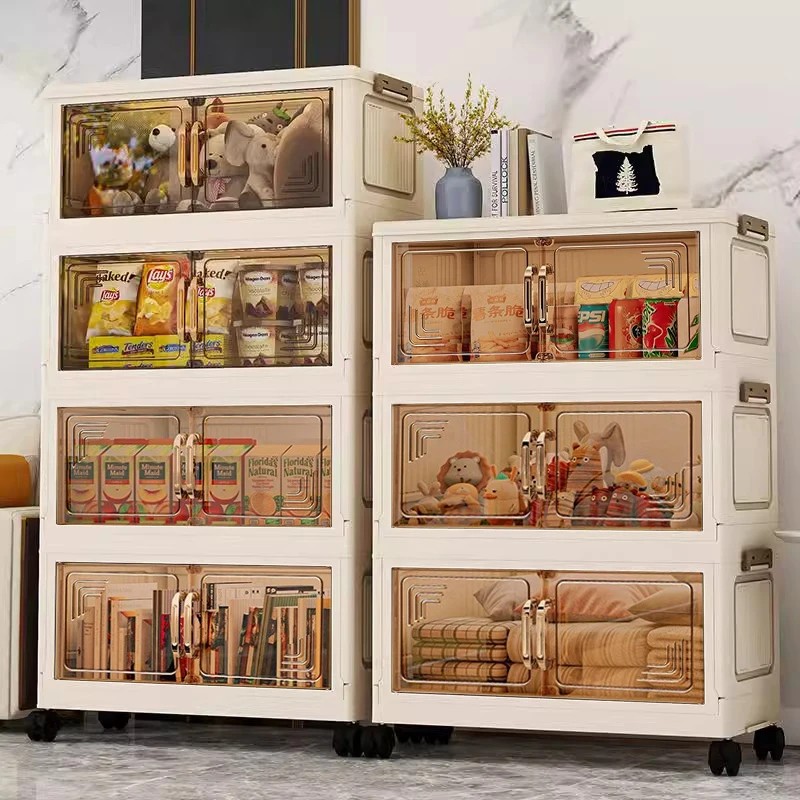45/55/65cm Length Multifunction Folding Storage Cabinet Sundries Cabinet Large Capacity Dustproof