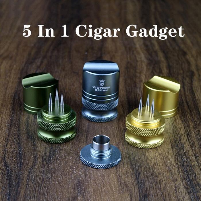 Multi-Function Portable Cigar Holder Cigar Punch Cutter Gadget Pocket BISA GOSEND