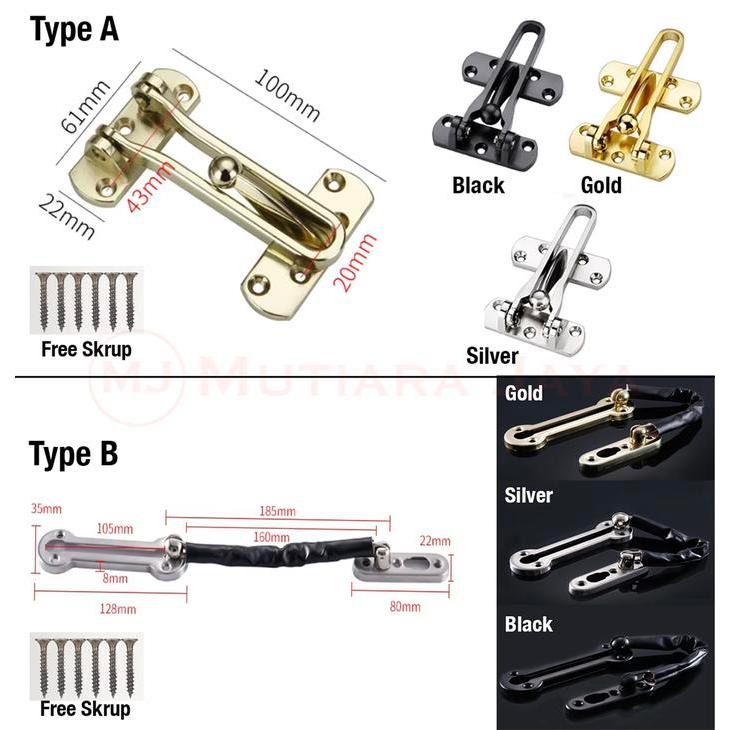 . GEMBOK Grendel Kunci Rantai Pintu Kamar Hotel ATS