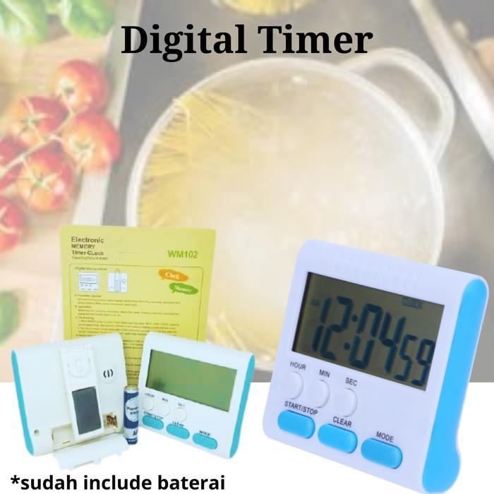 Digital Timer Alarm Jam menit detik timer dapur 2 mode alarm jam meja