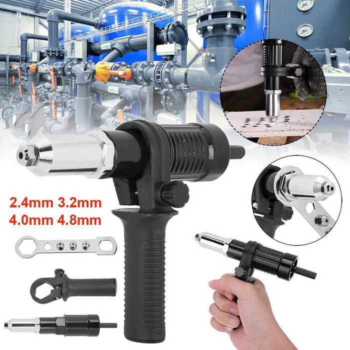 Adapter Rivet Premium Body Metal Riveter Bor Cordless Tang Ripet Gun Terlaris