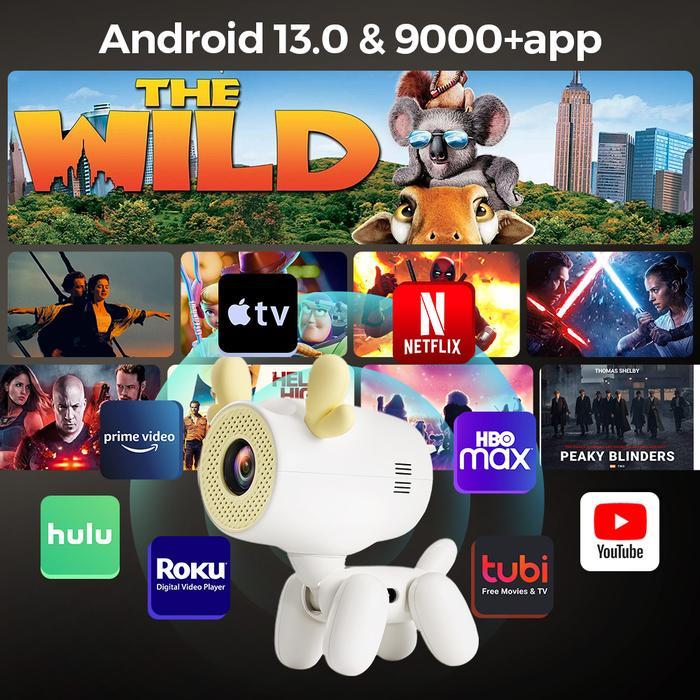 Isinbox Is08 4K Proyektor 2+16G Android 13 Smart Mini Projector, Bt5.3 400Ansi Hdmi Screencast Doll