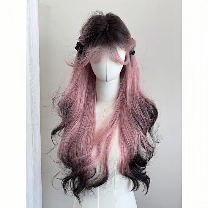 Wig Wanita Full Kepala/Korean Ombre Wig/Wig Daily Natural Wanita/Wig Rambut Panjang curly LAYER