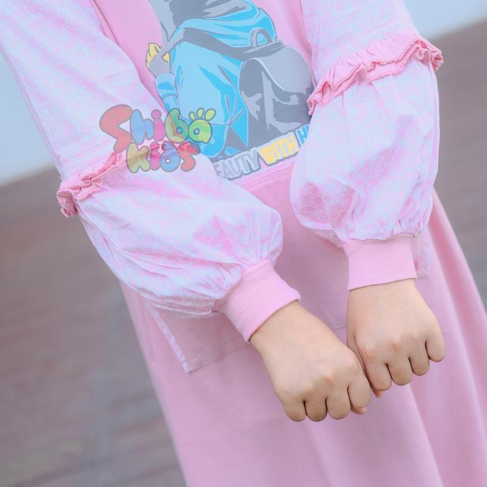 SHIBAKIDS ZHAFIRA SERIES GAMIS ANAK PEREMPUAN BAHAN KAOS KATUN JEPANG LENGAN PANJANG SABLON RUBBER
