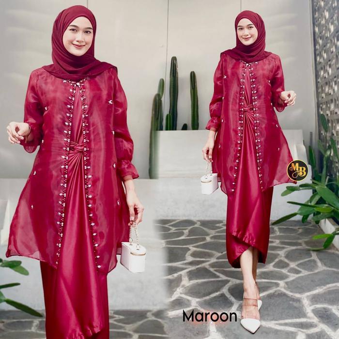 JEMMA One Set Rok Lilit Outer Organza Payet Mutiara Handmade