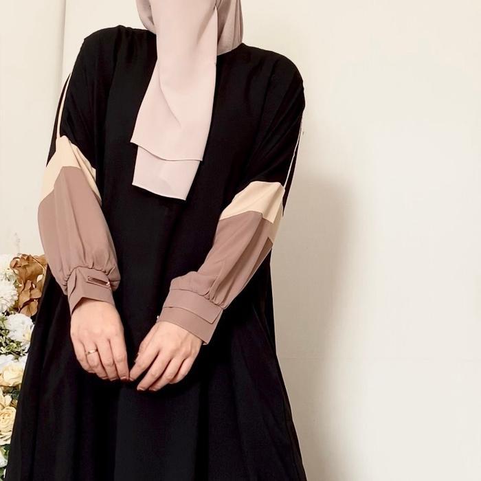 Maryamzali Lira Polos Over-Size Abaya (Abaya Saja) Muslim Gamis Wanita Dress Hitam Terjamin