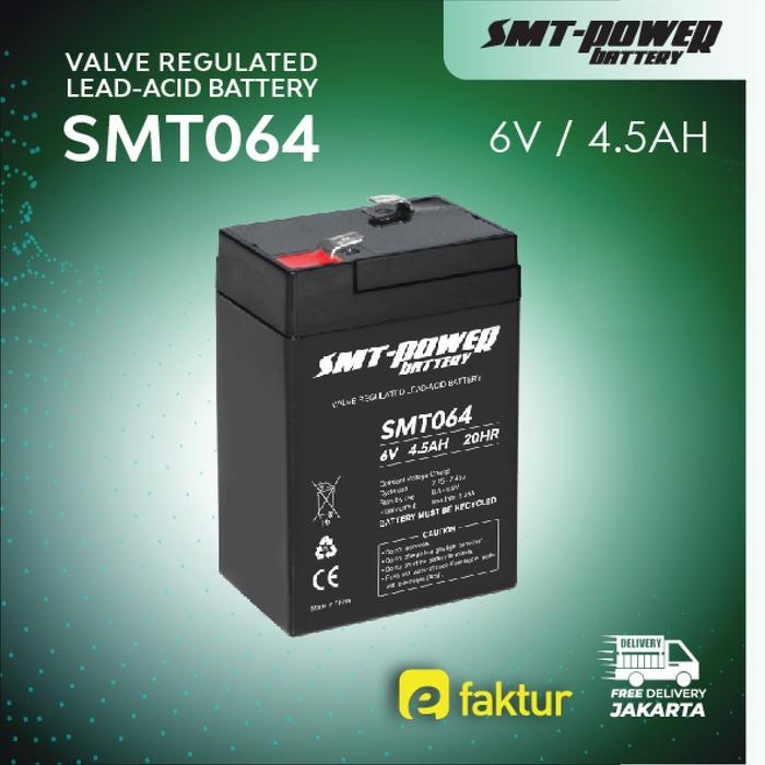 Battery Lampu Emergency / Aki Kering Emergency Lamp Smt 6V 4,5Ah