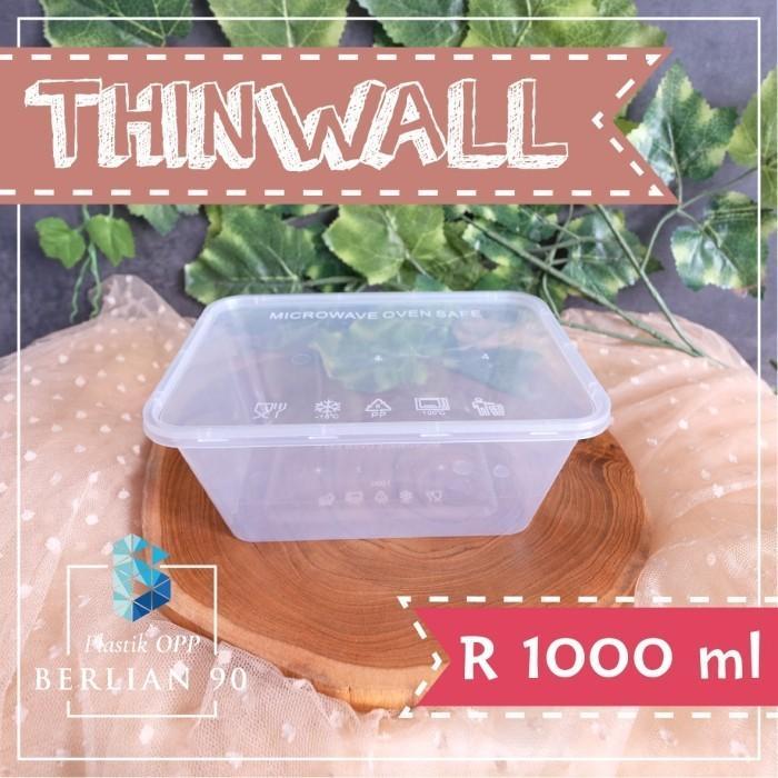 Thinwall 1000 Ml Persegi Panjang Kotak Makan Plastik Thinwall 1000 Ml