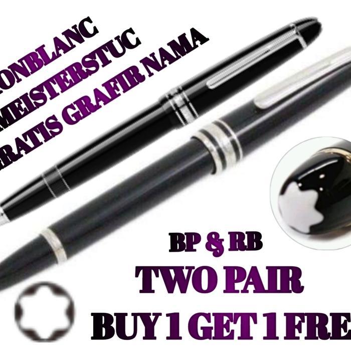 Bollpoint Mewah Buy 1 Get 1 Free Monblanc Meisterstuck Stainless clip Gratis grafir Nama dan Box