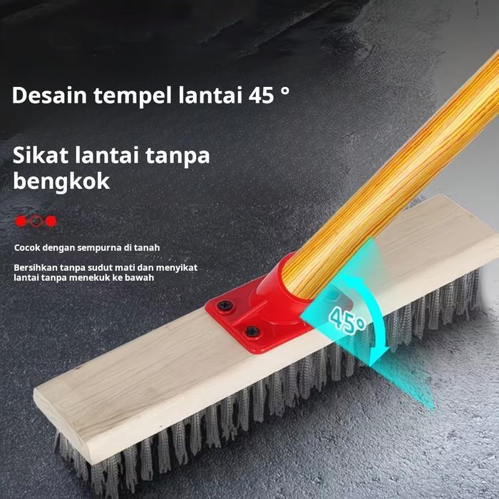 Sikat Kawat Stainless Steel Pegangan Panjang Kawat Baja Sikat Pencucian Lantai Sikat Pegangan