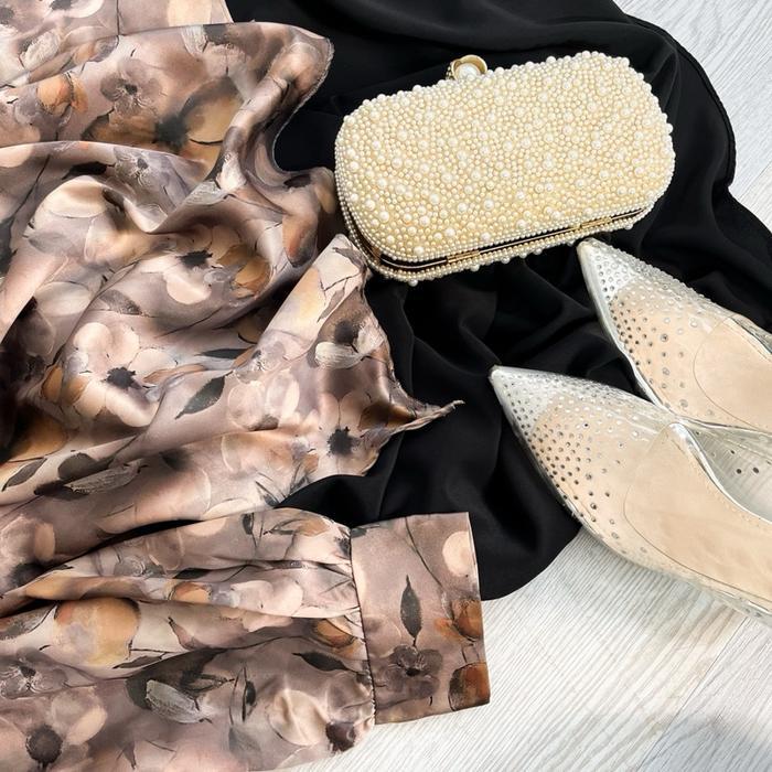 Nabtik - Tania Gamis Malaysian look gamis melayu Lebaran Premium Dress Asimetris Mewah Elegan