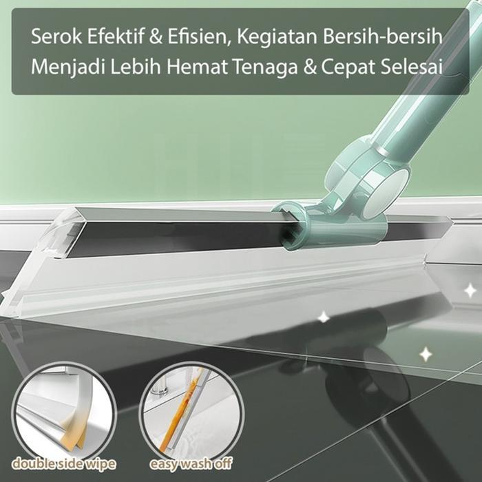 Paus Biru - Wiper Sapu Karet Silikon - Alat Pel Lantai Magic Broom Serbaa Untuk Basah & Kering