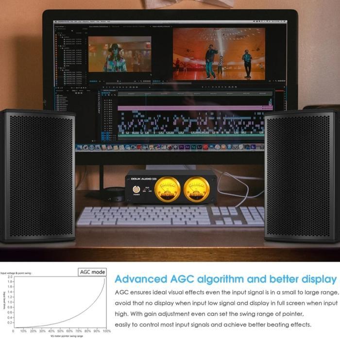 DOUK AUDIO VU22 VU Meter / Level Meter (Mic & RCA Input)