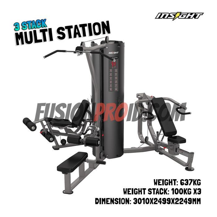 Insight 3 Stack Multi Station BS004 Multigym Multistation 3 Sisi Alat Fitness Gym Komersial Import